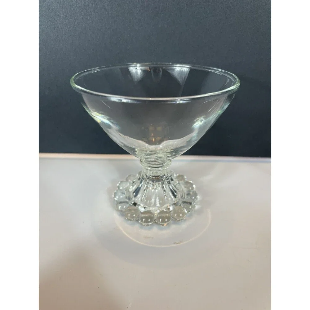 Vtg Anchor Hocking Glasses Berwick Boopie Clear Champagne Tall Sherbet Set 6
